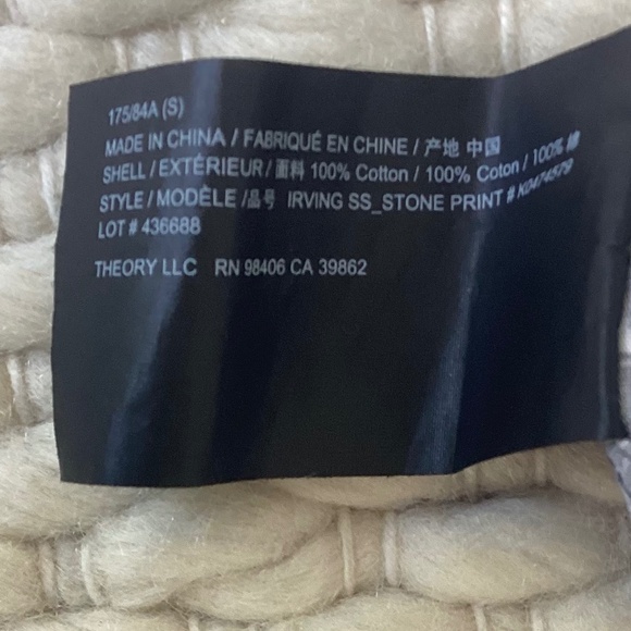 Theory Mens Button Down Irving Short Sleeve Shirt Cotton Small Navy Blue White - Picture 5 of 6